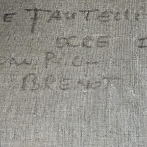 Pierre-Laurent BRENOT “De Oker Fauteuil I” Vader van de Franse pin-up, olieverf op doek