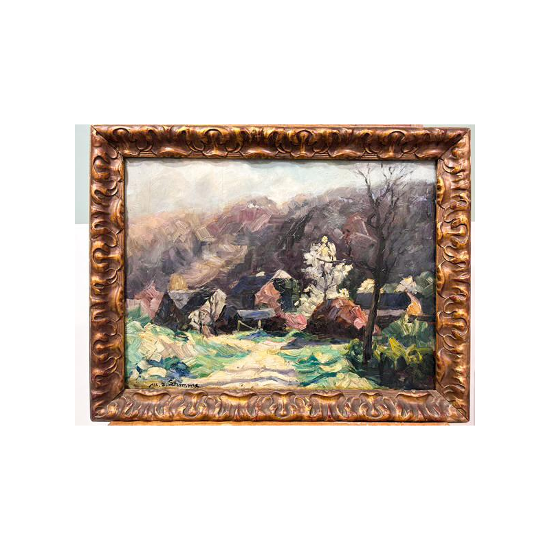 Modeste-Jean Lhomme, huile sur panneau, paysage, début du 20e siècle