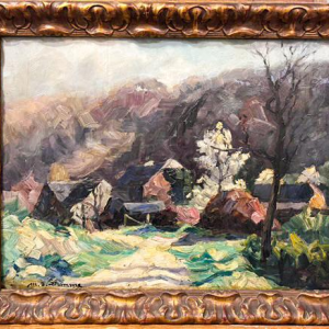 Modeste-Jean Lhomme, huile sur panneau, paysage, début du 20e siècle