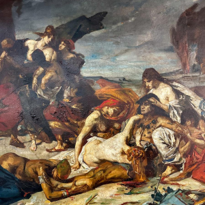 Fernand Cormon, oil on canvas, preparatory study "The Death of Ravana", 1875