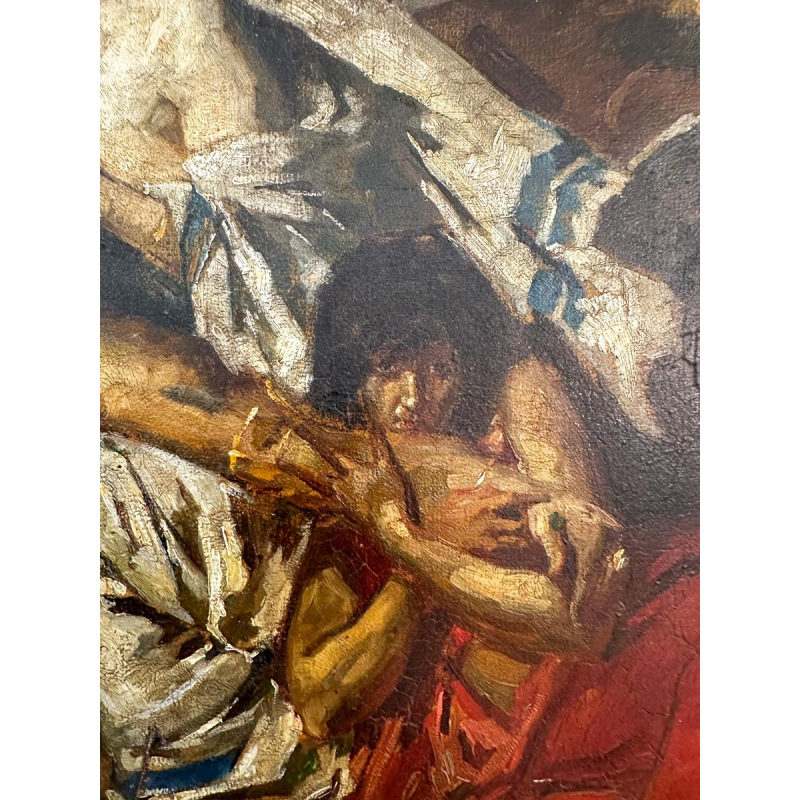 Fernand Cormon, olieverf op doek, voorbereidende studie "De dood van Ravana", 1875