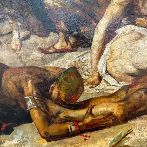 Fernand Cormon, oil on canvas, preparatory study "The Death of Ravana", 1875