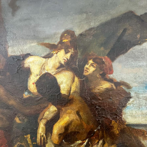 Fernand Cormon, oil on canvas, preparatory study "The Death of Ravana", 1875