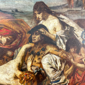 Fernand Cormon, huile sur toile, étude préparatoire "La Mort de Ravana", 1875