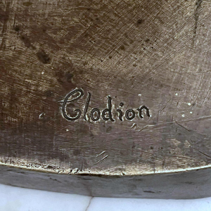 CLODION Claude Michel « Jeune femme et Bacchus enfant » sculpture en bronze