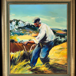 Christian JEQUEL “Peasant in the Fields in Provence” oil painting on canvas, expressionism