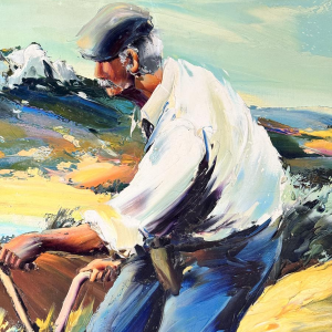 Christian JEQUEL “Peasant in the Fields in Provence” oil painting on canvas, expressionism