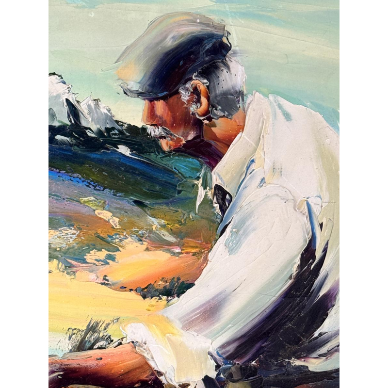 Christian JEQUEL “Peasant in the Fields in Provence” oil painting on canvas, expressionism