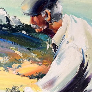 Christian JEQUEL “Boer op het veld in de Provence” olieverfschilderij op doek, expressionisme