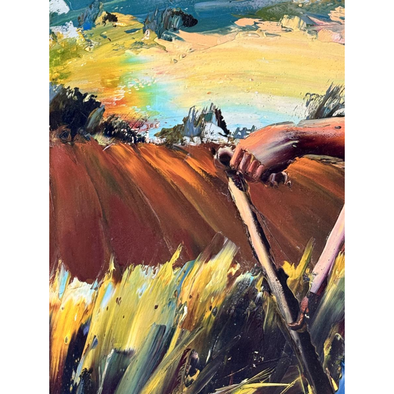 Christian JEQUEL “Boer op het veld in de Provence” olieverfschilderij op doek, expressionisme