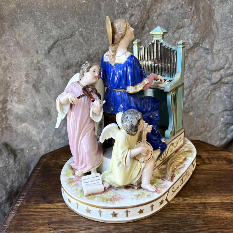 Achille-Bloch Paris Manufacture - Saint Cecilia - French porcelain statuette, circa 1900
