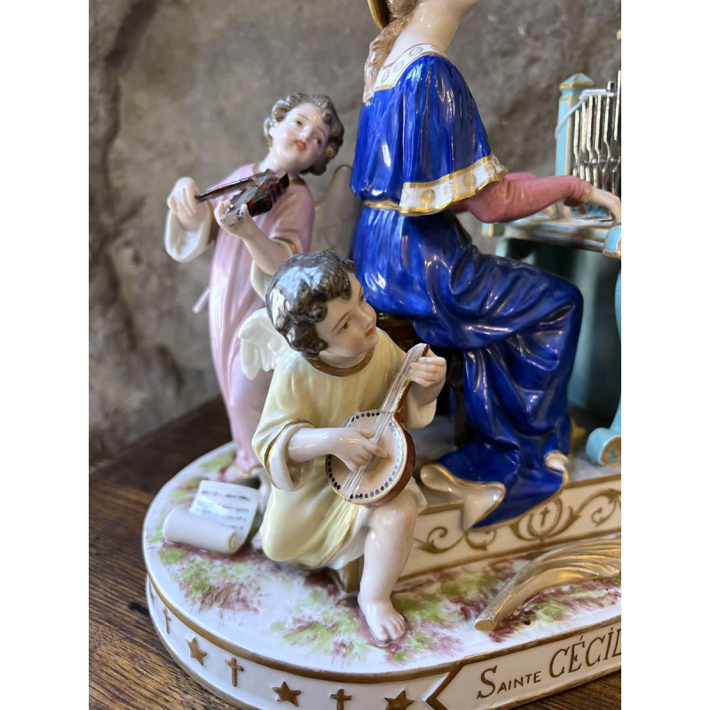 Achille-Bloch Paris Manufacture - Saint Cecilia - French porcelain statuette, circa 1900