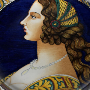 Sérafino Volpi pour Deruta, grand plat décoratif en céramique, Italie ca 1950-1960