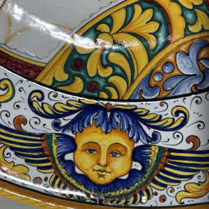 Serafino Volpi voor Deruta, grote decoratieve keramische schaal, Italië ca. 1950-1960