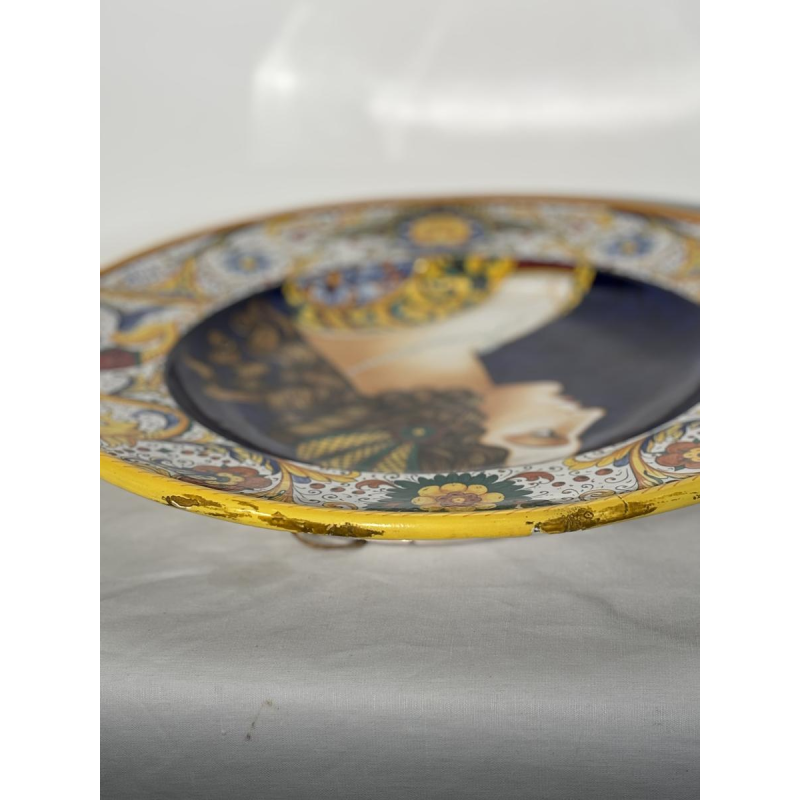 Serafino Volpi for Deruta, large decorative ceramic dish, Italy ca 1950-1960