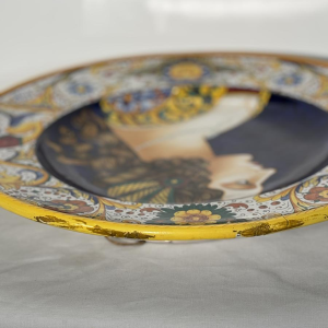 Serafino Volpi for Deruta, large decorative ceramic dish, Italy ca 1950-1960