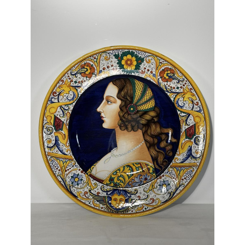 Sérafino Volpi pour Deruta, grand plat décoratif en céramique, Italie ca 1950-1960
