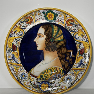 Sérafino Volpi pour Deruta, grand plat décoratif en céramique, Italie ca 1950-1960