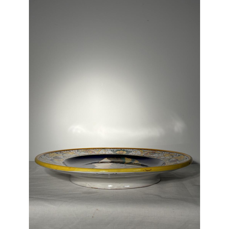 Sérafino Volpi pour Deruta, grand plat décoratif en céramique, Italie ca 1950-1960