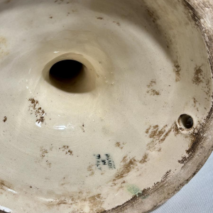 Paar keramische 'fiori applicati' kandelaars uit Bassano, Italië - 1920/1940