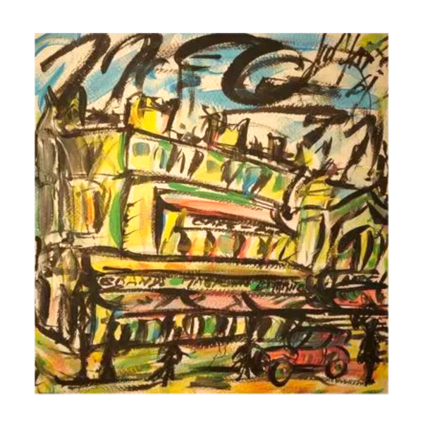 Gen Paul - Lively Urban Landscape - Expressionist gouache, 1961