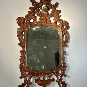 Miroir italien baroque, bois sculpté ajouré - XVIIIe siècle