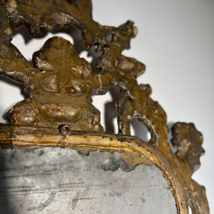 Miroir italien baroque, bois sculpté ajouré - XVIIIe siècle
