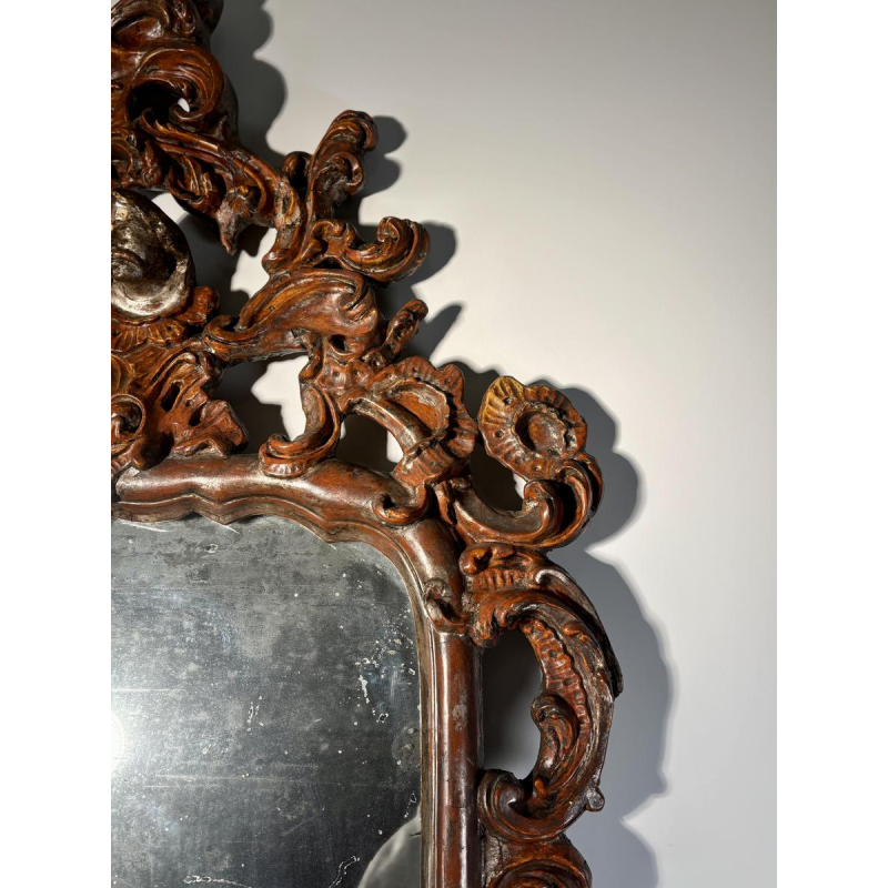 Italian Baroque mirror, openwork carved wood - 18th century