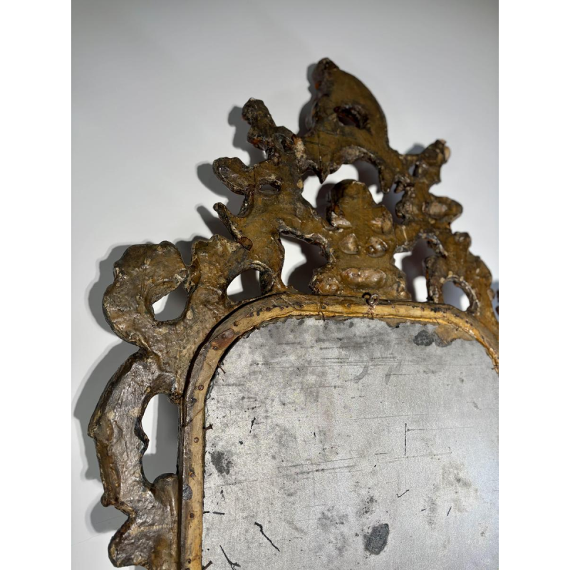 Italian Baroque mirror, openwork carved wood - 18th century