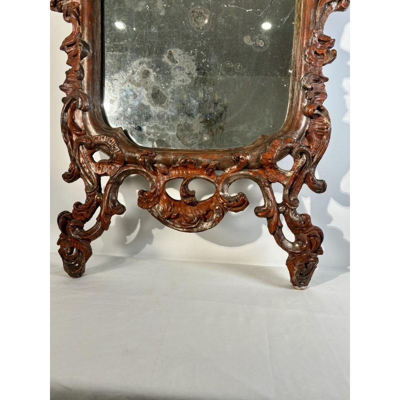 Italian Baroque mirror, openwork carved wood - 18th century