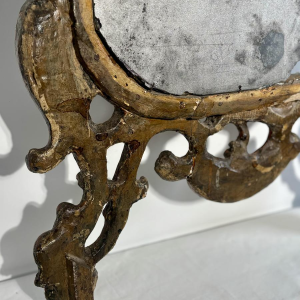 Miroir italien baroque, bois sculpté ajouré - XVIIIe siècle
