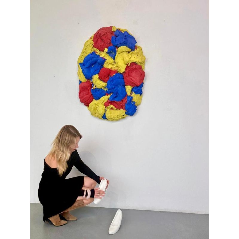 Bram Bogart "Papillon" tableau abstrait, technique mixte, sculpture volume, matières sur chassis bois, 1993