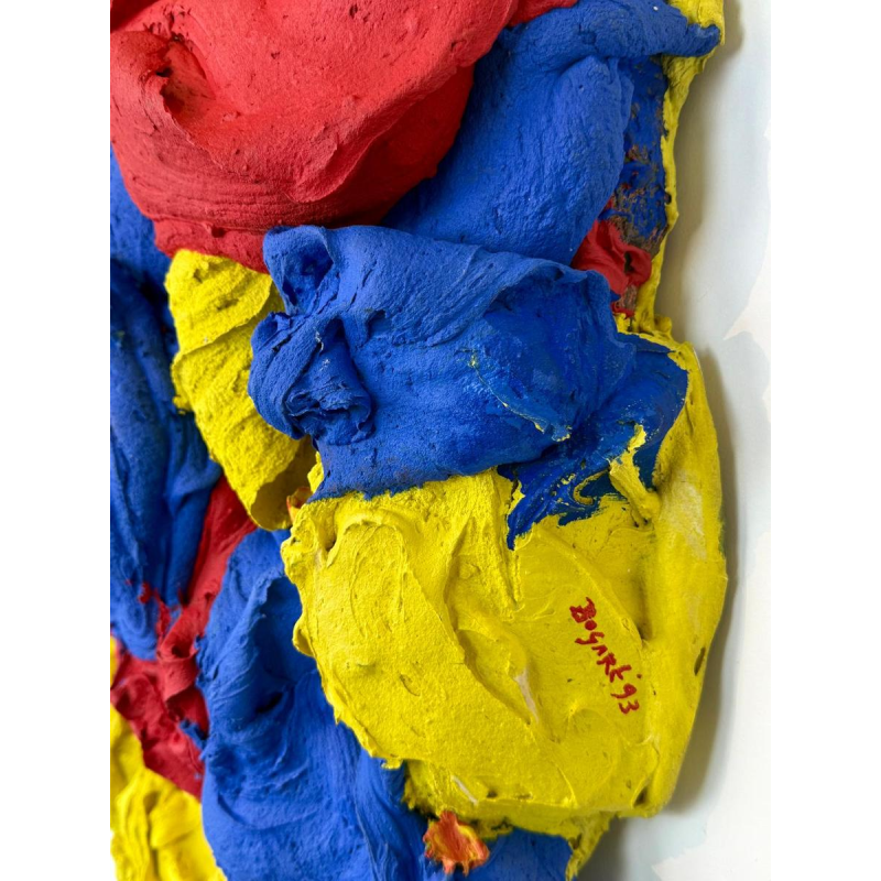 Bram Bogart "Butterfly" abstract painting, mixed media, three-dimensional sculpture, materials on a wooden frame, 1993