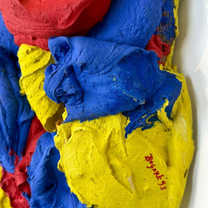 Bram Bogart "Butterfly" abstract painting, mixed media, three-dimensional sculpture, materials on a wooden frame, 1993