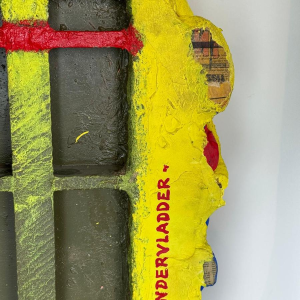 Bram Bogart "Butterfly" abstract painting, mixed media, three-dimensional sculpture, materials on a wooden frame, 1993