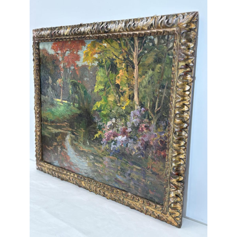 20th century school, late impressionism, waterside landscape, signed and dated 1910