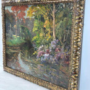 20th century school, late impressionism, waterside landscape, signed and dated 1910