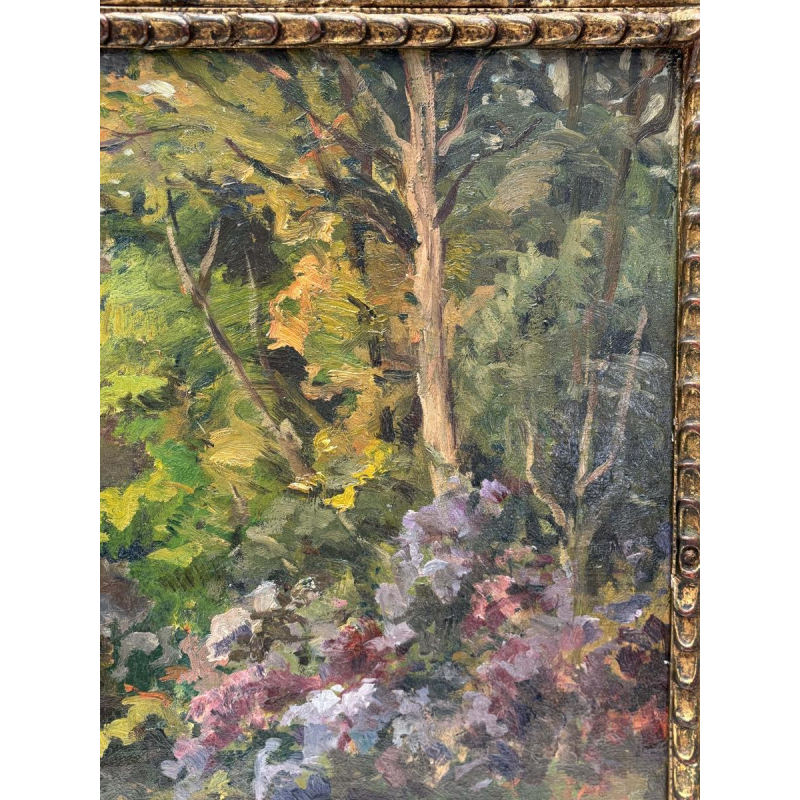 Ecole XXe siècle, impressionnisme tardif, paysage au bord de l'eau, signée et datée 1910