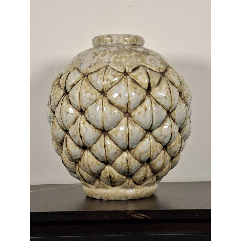 Joseph MOUGIN, Art Deco ‘African Pine’ vase, cast stoneware, circa 1930