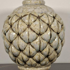 Joseph MOUGIN, Art Deco vaas “Pin d'Afrique”, van gegoten steengoed, circa 1930