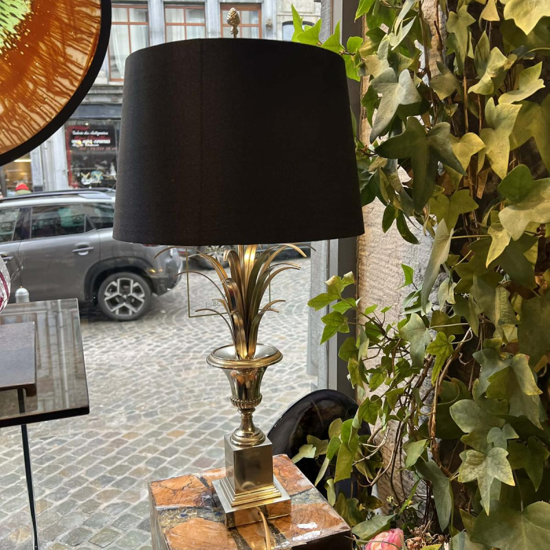 "Reed vase" lamp in the style of Maison Charles, made of silver-plated metal, circa 1970