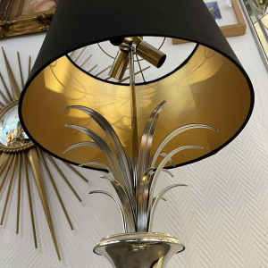 "Reed vase" lamp in the style of Maison Charles, made of silver-plated metal, circa 1970