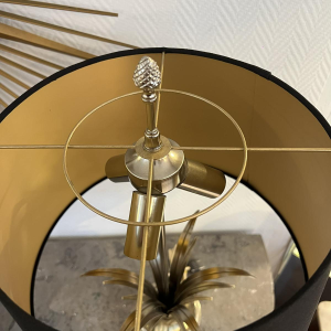 Lampe « vase roseaux » style Maison Charles en métal argenté, ca 1970