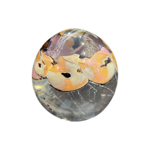 Louis Leloup, crystal paperweight decorated with metallic oxides, late 20th century