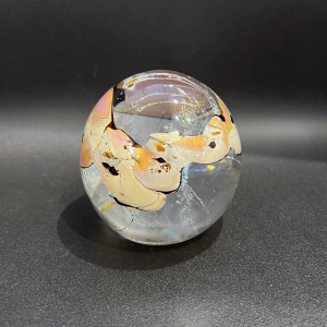 Louis Leloup, presse papier en cristal à décor d’oxydes métalliques, fin XXe s