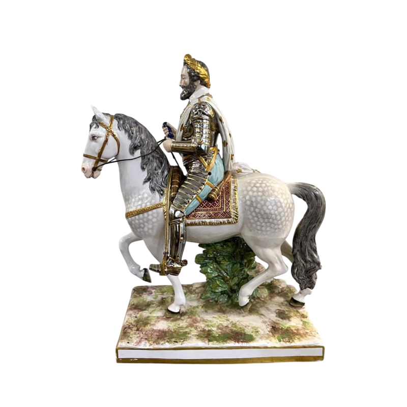 Achille-Bloch Paris Manufactory - Equestrian statue of King Henry IV of France in porcelain
