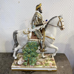 Achille-Bloch Paris Manufactory - Equestrian statue of King Henry IV of France in porcelain