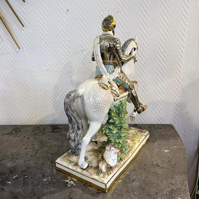 Manufacture Achille-Bloch Paris - Statue équestre du roi de France Henri IV en porcelaine