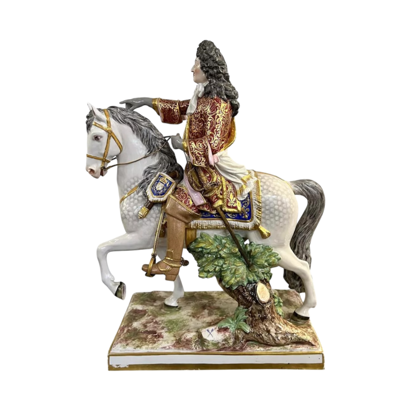 Achille-Bloch Paris Manufactory - Equestrian statue of King Louis XV of France in porcelain