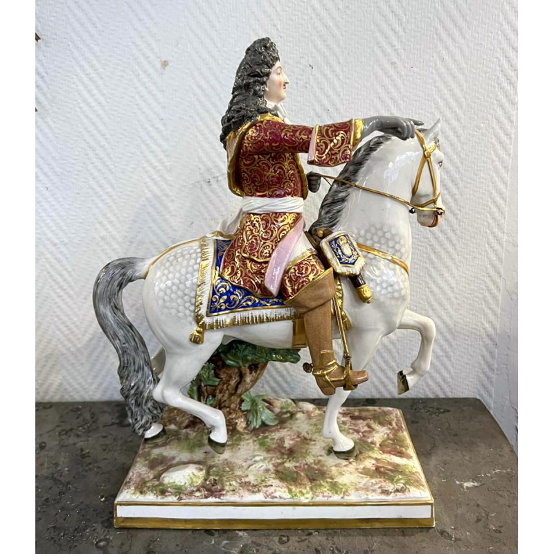 Achille-Bloch Paris Manufactory - Equestrian statue of King Louis XV of France in porcelain